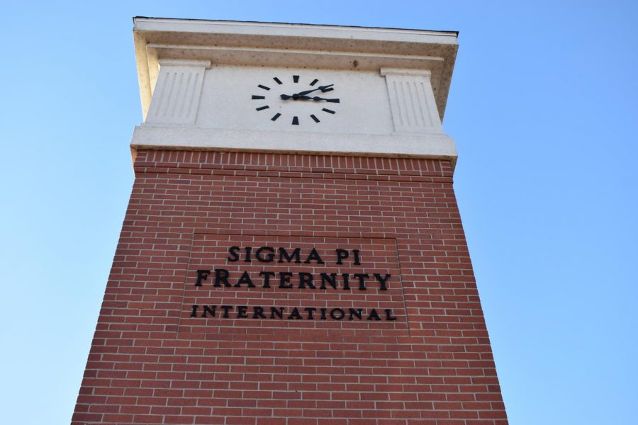 A+clock+tower+dedicated+by+the+Sigma+Pi+Fraternity+still+stands+on+campus%2C+though+the+organization+is+no+longer+active+at+VU.