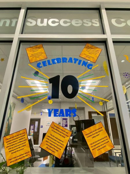 The Student Success Center, located in the Shake Learning Resource Center, celebrated its 10th anniversary this week. The Student Success Center helps students with advising, among many other services.
