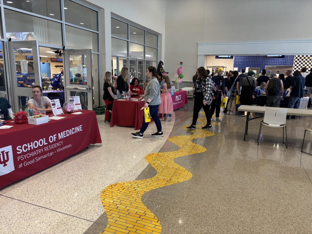 Thursday's Vincennes University Counseling Center Health Fair had a Wizard of Theme, complete with a yellow brick fair.